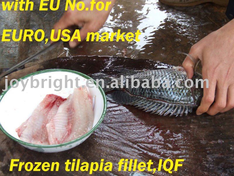 Frozen  tilapia  fillet, IQF  with EU NO.delicious