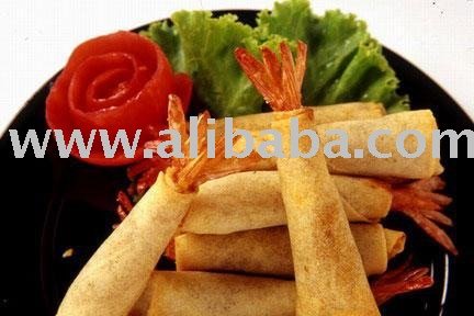 Spring roll shrimp tail on