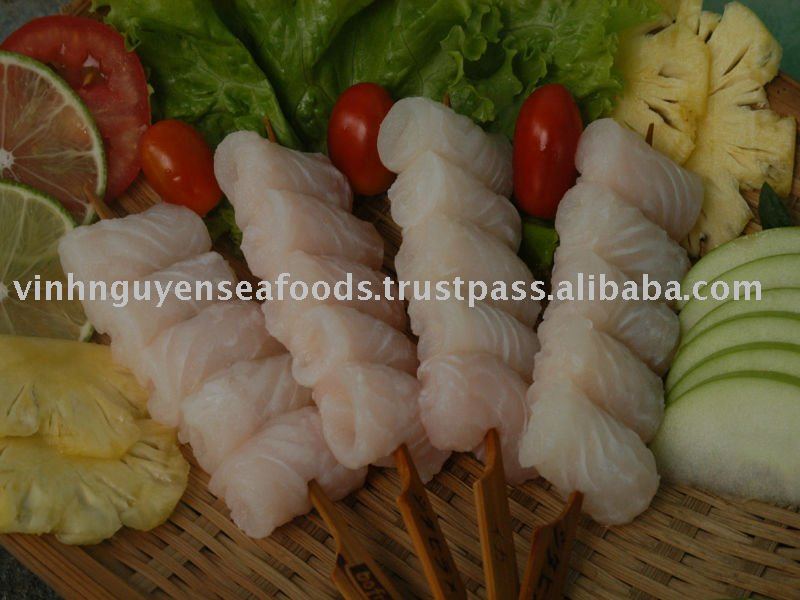 FROZEN PANGASIUS (BASA) FISH CATFISH SWAI FISH SEAFOOD-PANGASIUS (BASA) SKEWER