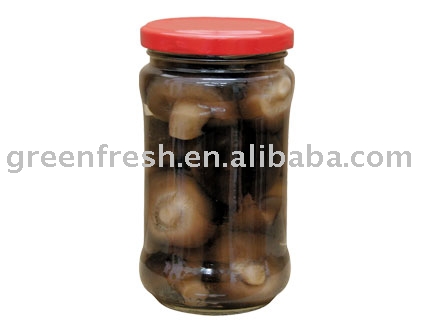 Canned Shiitake in glass jar