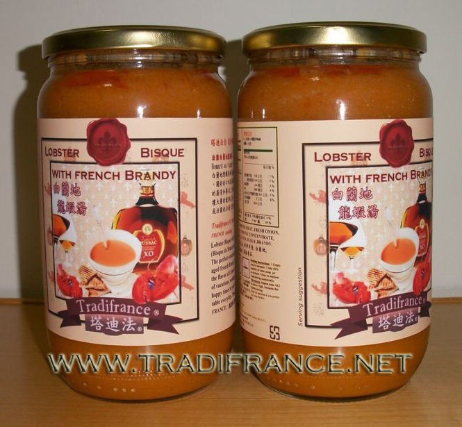 Tradifrance Lobster Bisque (soup) with  french   brandy  (Cognac)