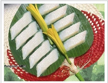 Cross-cut pangasius fillet