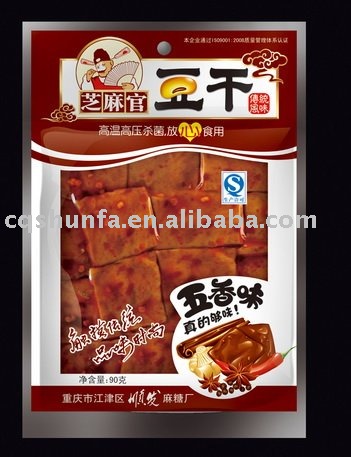 Dried bean curd with spiced  flavor 