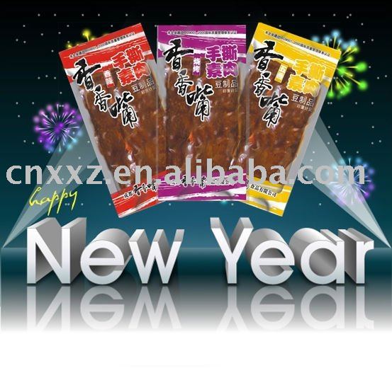 spicy meat-like tofu snack food