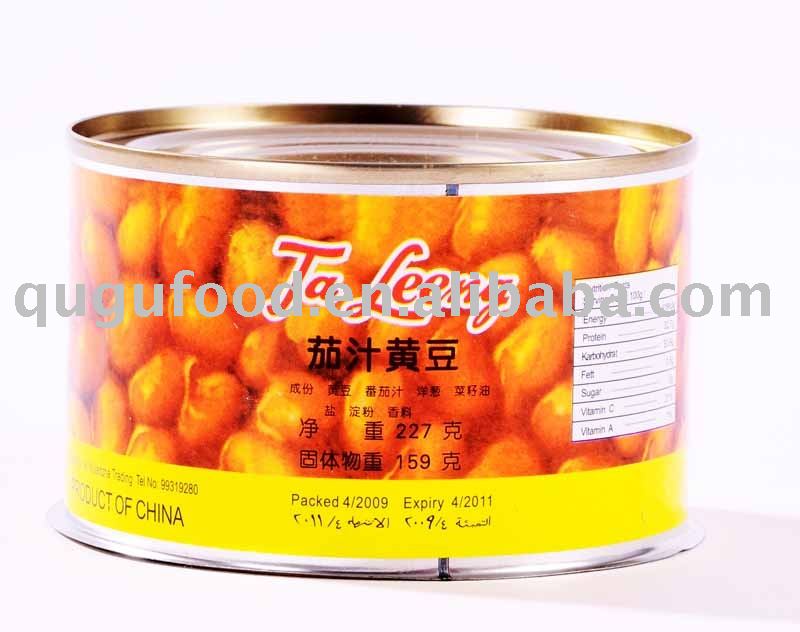 canned soybean in tomato sauce/canned food