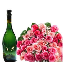 Pink Delight Bottle of Champagne