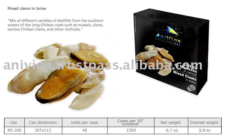 Canned Mixed Clams in Brine