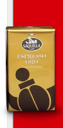 ITALIAN ESPRESSO - 250g BAG GROUND AND VACUUM COFFEE SAQUELLA -  ESPRESSO ORO 