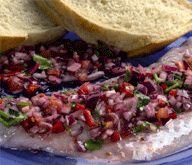 Marinated coley with sweet citrus and chilli flavours