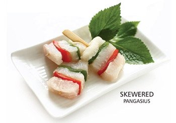 Skewered pangasius