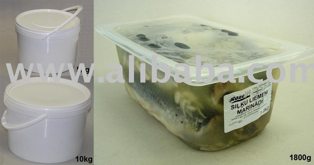 Marinated herring carcases