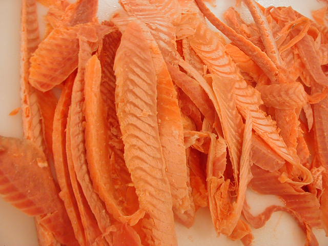 Raw  Salmon  Strips    Salmon   Trout  Strips