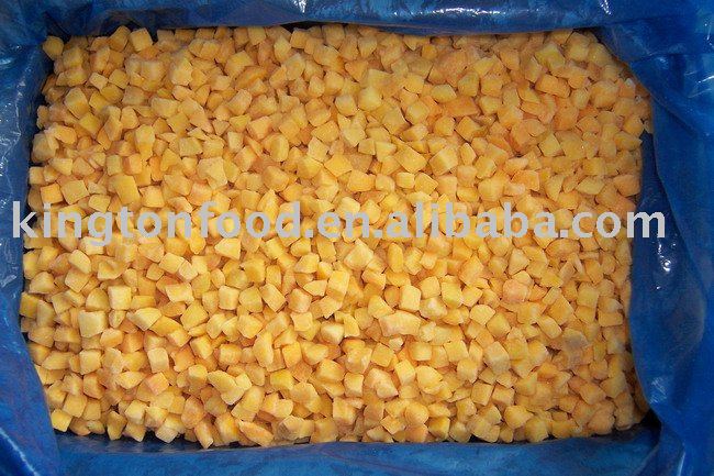 iqf yellow peach dice