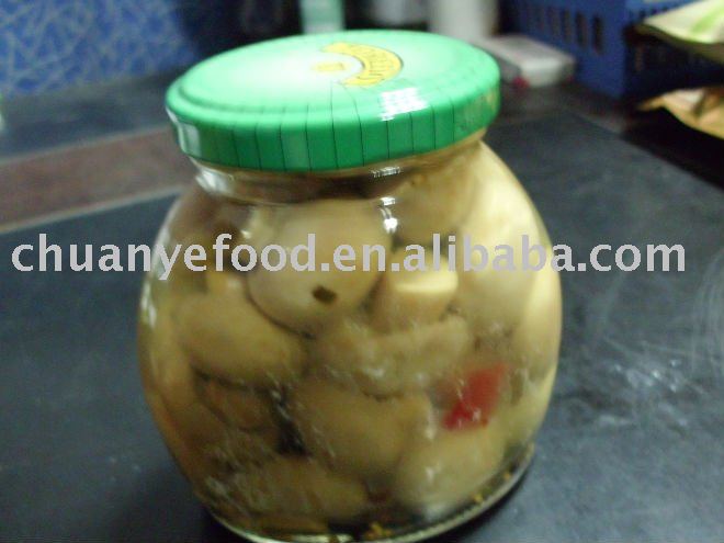 canned medow mushroom in jar