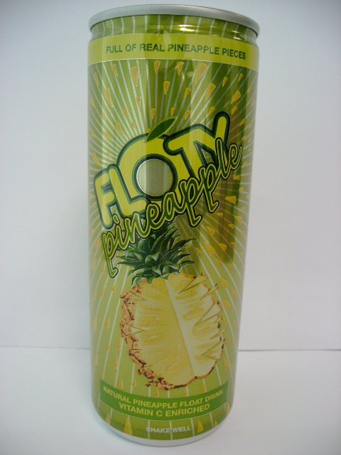 Floty Pineapple Float Drink 240 ml Cans With Real Fruit Pieces