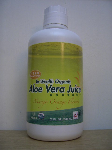 In-Wealt Organic Aloe Vera Juice, Mango Orange