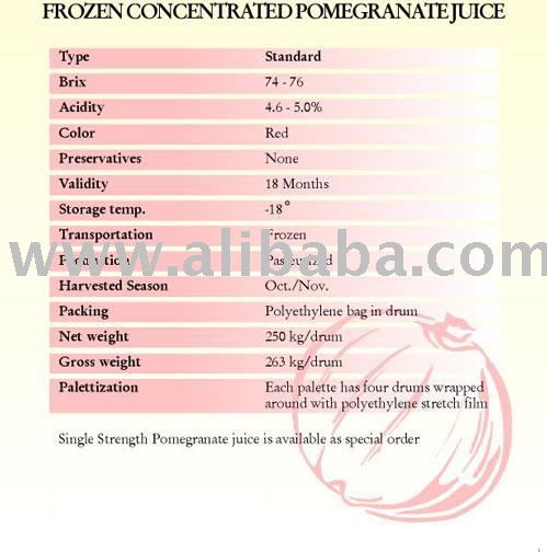 Frozen Concentrated Pomegranate Juice