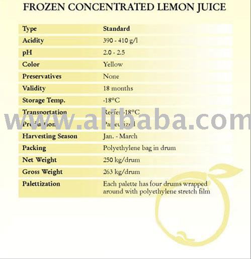 Frozen Concentrated Lemon Juice