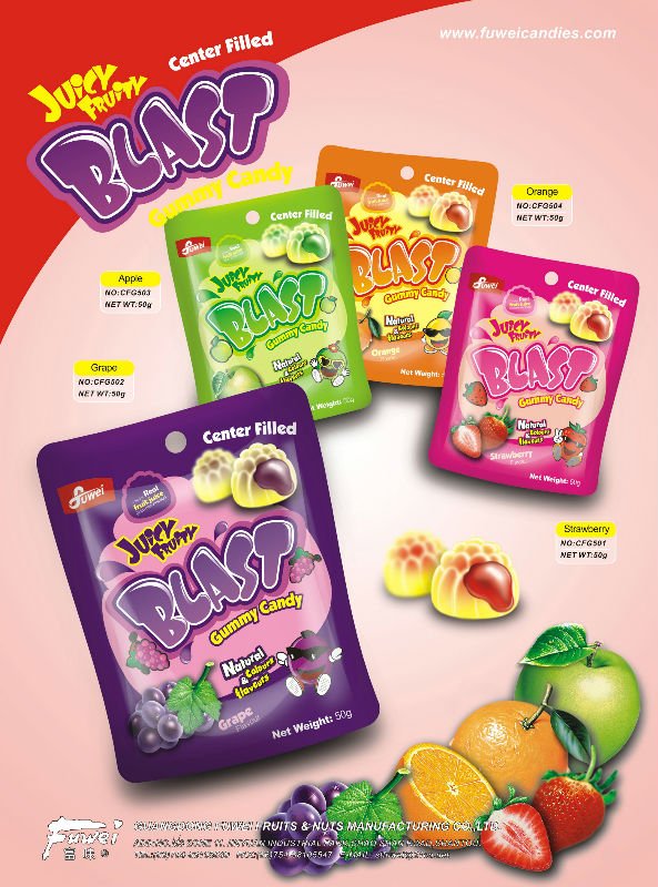50g Fruity Blast Center filled gummy candy