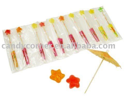 Lucky star  soft  candy with toy umbrella