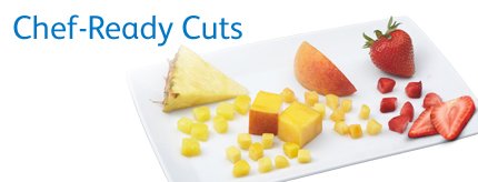 DOLE Chef-Ready Cuts of 100%  fresh   frozen   fruit  cubes