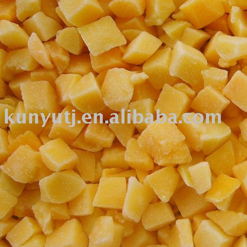 frozen yellow peach dices