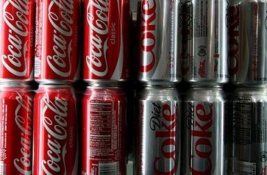 coca-cola classic & diet coke soft drink 330ml.
