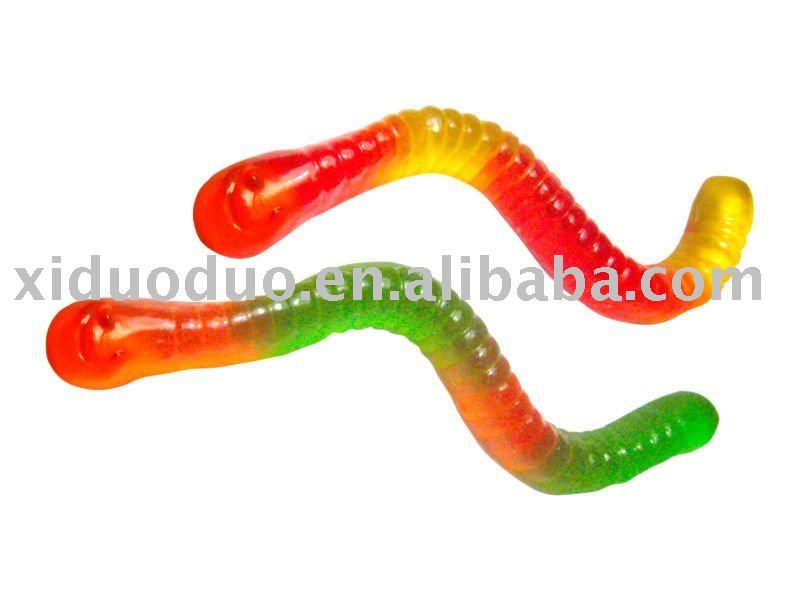 worm shaped   gummy  candy with bulk packed