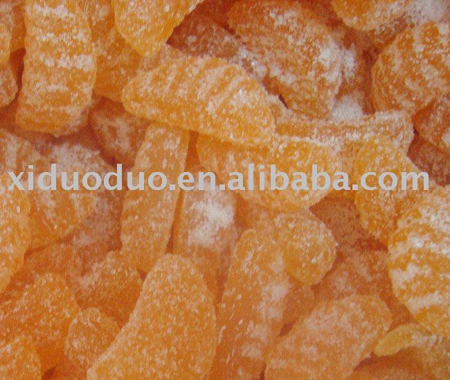 bulk packed soft candy with orange shape