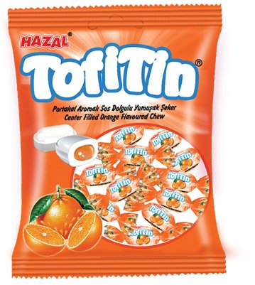 933 HAZAL TOFITIN CENTER FILLED ORANGE FLV.CHEW