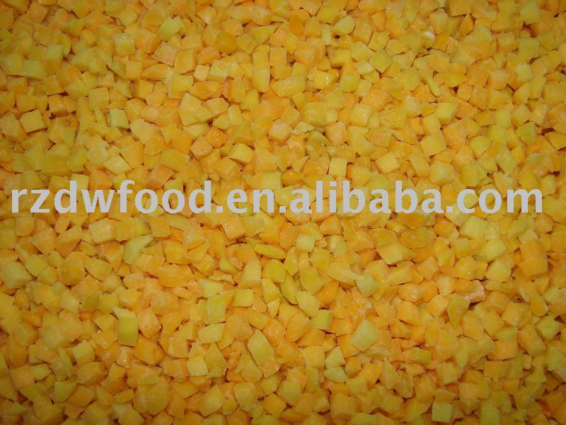 frozen yellow  peach  dice