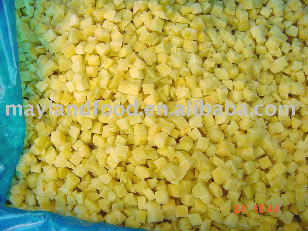 frozen yellow peach dices