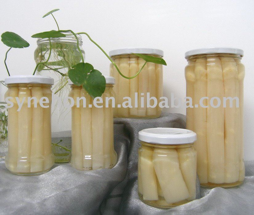 canned asparagus in tin/glass jar