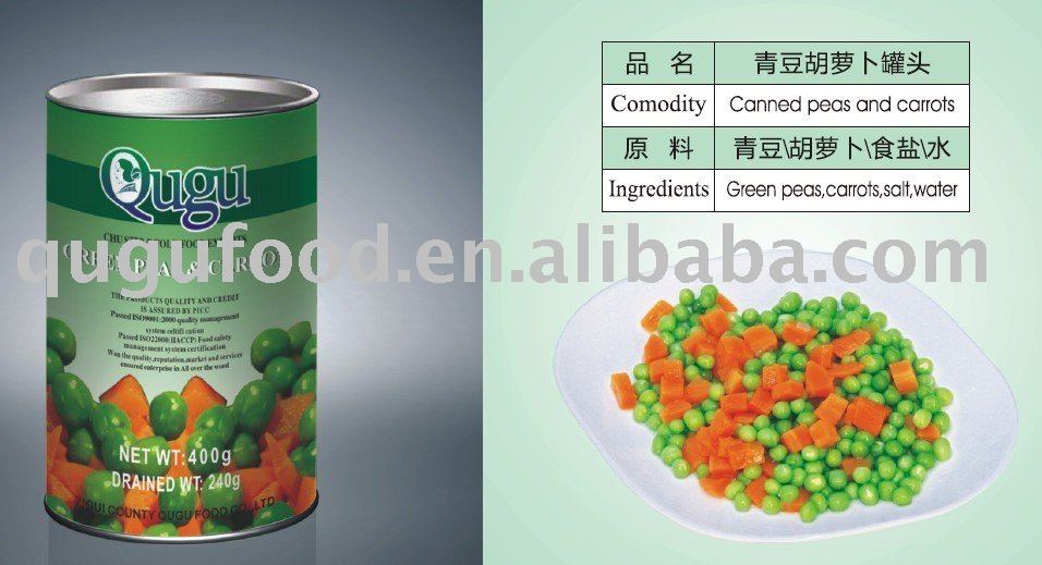 FDA canned green peas & carrot