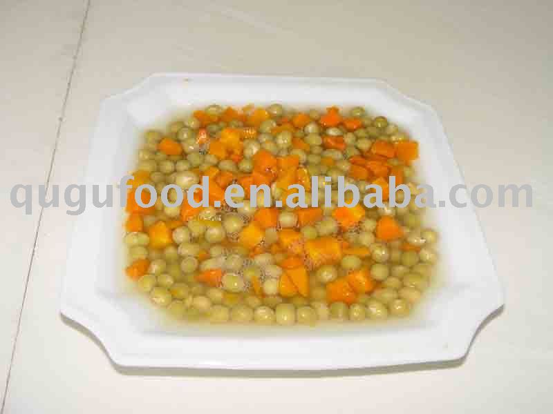 canned mixed vegetable  peas  and  carrots 