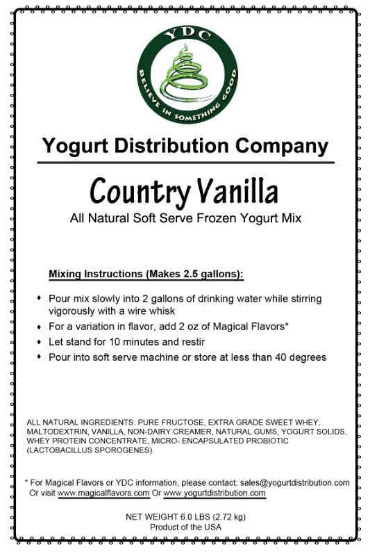 Country Vanilla Soft-Serve Yogurt Mix