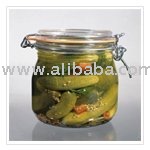 gherkins in glass jars