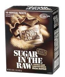 Sugar In The Raw  Natural   Cane  Sugar from Hawaii - 100 Packets