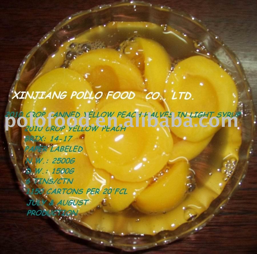 Canned Yellow Peach Halves In Light Syrup