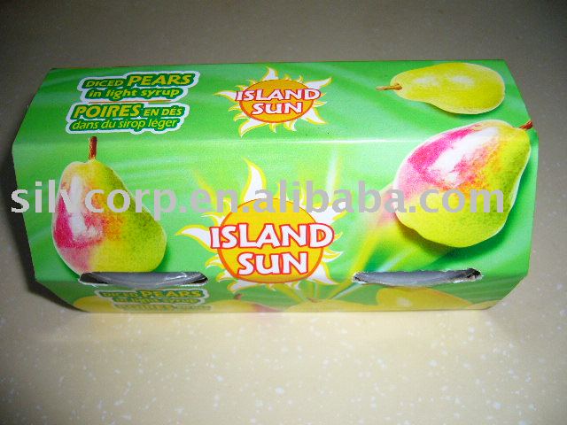 canned pear in cup