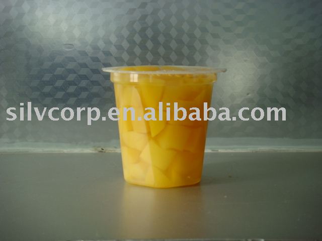 canned peaches in cup