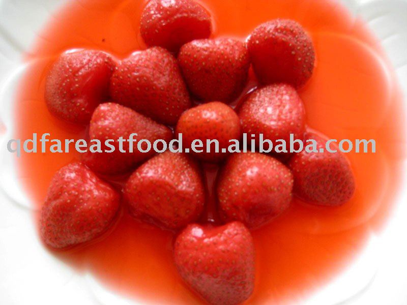 Canned strawberry in  glass  jar