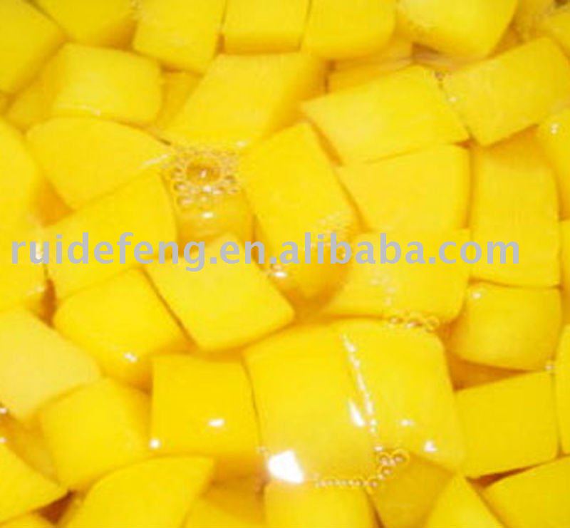 canned yellow peach dices