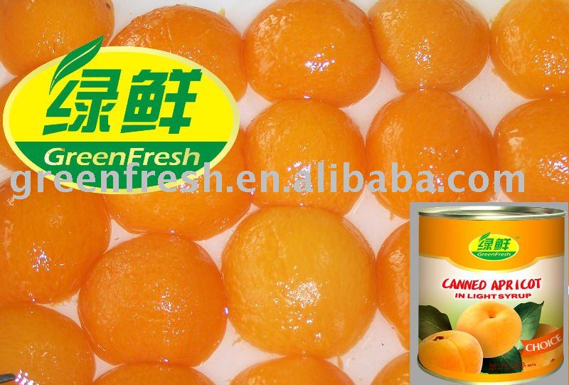 Canned Apricot Halves in light syrup, 3000g x 6, dw1800g