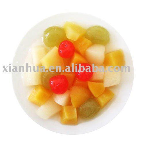 canned fruit cocktail in light syrup.