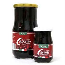 Black amarena cherries in heavy syrup
