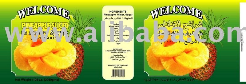 Pineapples Economy slices in light syrup (60 to70 slices) - 108 oz (2950/1790 gms) x 6