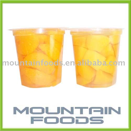 yellow peach in soft plastic cup
