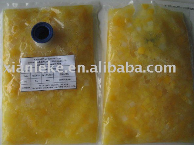 aseptic packed fruit cocktail in syrup