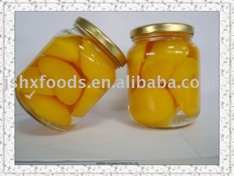 Canned yellow peach halves in light syrup